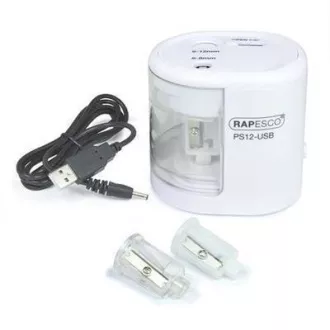 Električni brusilnik Rapesco PS12 2 luknjici, bela barva Kabel USB Električni brusilnik Rapesco PS12 2 luknjici, bela barva Kabel USB