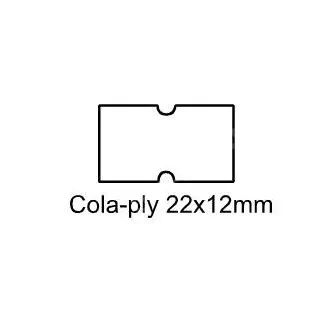 Nalepke Cola-ply 22x12mm bele odstranljivo lepilo