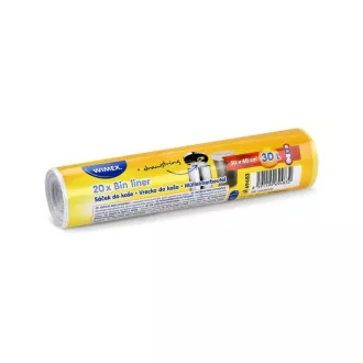 Vrečke za odpadke 50x60cm zložljive 30L mikrotena bele barve 20 kosov v zvitku Vrečke za odpadke 50x60cm zložljive 30L mikrotena bele barve 20 kosov v zvitku