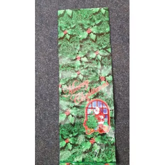 PP zložena božična vrečka 24x48cm Mery Christmas   Nicholas zelena