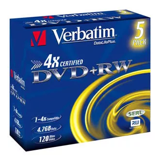 VERBATIM DVD RW(5-pack)Jewel/4x/DLP/4,7 GB VERBATIM DVD RW(5-pack)Jewel/4x/DLP/4,7 GB
