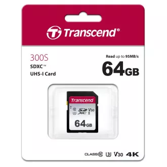 TRANSCEND SDXC kartica 64GB 300S, UHS-I U3 V10 (R:100/W:25 MB/s) TRANSCEND SDXC kartica 64GB 300S, UHS-I U3 V10 (R:100/W:25 MB/s)