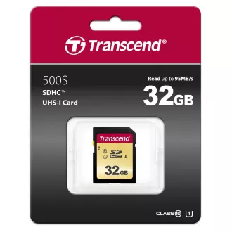 TRANSCEND SDHC kartica 32GB 500S, UHS-I U1 (R:95/W:35MB/s) TRANSCEND SDHC kartica 32GB 500S, UHS-I U1 (R:95/W:35MB/s)