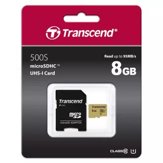 TRANSCEND MicroSDHC kartica 8GB 500S, UHS-I U1 adapter TRANSCEND MicroSDHC kartica 8GB 500S, UHS-I U1 adapter