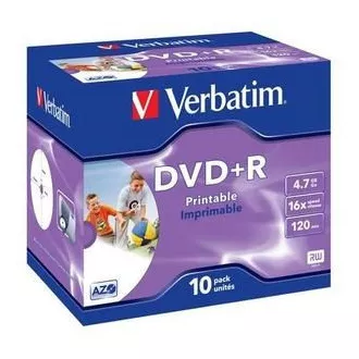 VERBATIM DVD R(10 paketov)Natisljivo/Jewel/16x/4,7 GB