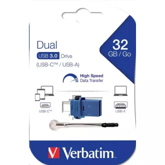 VERBATIM Flash disk 32 GB Store 'n' Go Dual Drive USB 3.0/USB Type-C, moder