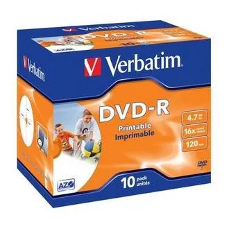 VERBATIM DVD-R (10 pakiranj)Natisljivo/16x/4,7 GB/žlahtni kamen