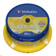 VERBATIM DVD RW(25 pakiranj)Vreteno/4x/DLP/4,7 GB