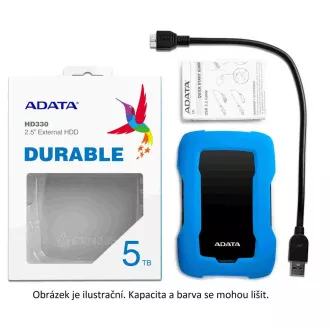 ADATA zunanji trdi disk 1TB USB 3.1 HD330, Črna barvna škatla, črna (gumijasta, odporna na udarce)