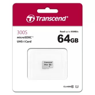 TRANSCEND MicroSDXC kartica 64GB 300S, UHS-I U1   adapter