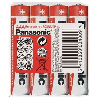 PANASONIC rdeče baterije R03RZ/4P AAA 1, 5V (paket 4 kosov)