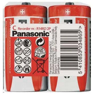 PANASONIC Rdeče baterije R14RZ/2P C 1, 5V (paket 2 kosov)