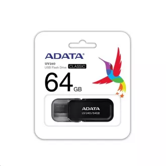 ADATA Flash disk 64 GB UV240, USB 2.0 Dash Drive, črn