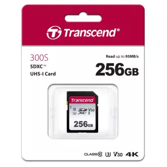 TRANSCEND SDXC kartica 256GB 300S, UHS-I U3 V30 (R:95/W:45 MB/s)