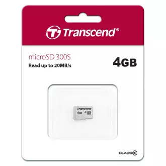 TRANSCEND MicroSDHC kartica 4GB 300S, razred 10, brez adapterja