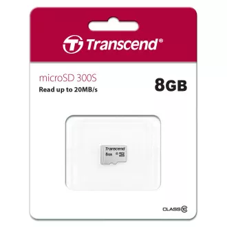 TRANSCEND MicroSDHC kartica 8GB 300S, razred 10, brez adapterja