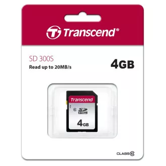 TRANSCEND SDHC kartica 4GB 300S, razred 10 (R:20/W:10 MB/s)