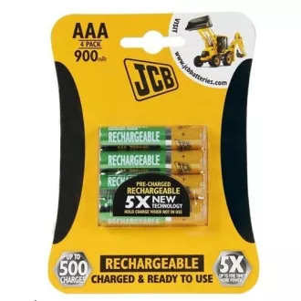 JCB RTU NiMH AAA/R03, 900mAh, prednapolnjen, blister, 4 kosi