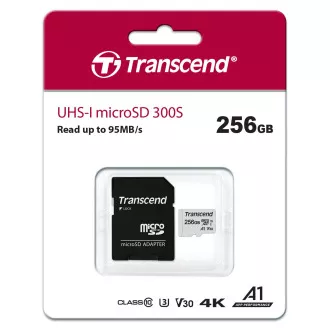 TRANSCEND MicroSDXC kartica 256GB 300S, UHS-I U3 V30   adapter
