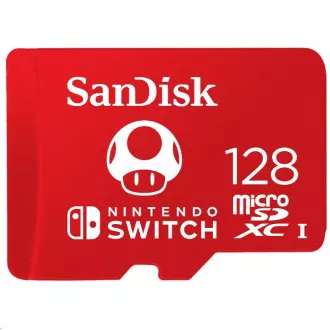 SanDisk MicroSDXC kartica 128 GB za Nintendo Switch (R:100/W:90 MB/s, UHS-I, V30, U3, C10, A1) licenčni izdelek, Super Mario