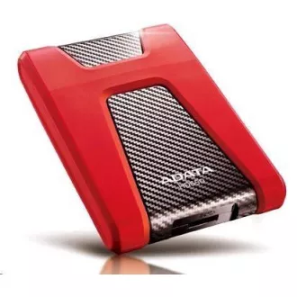 ADATA zunanji trdi disk 1TB USB 3.1 DashDrive Durable HD650, rdeč (gumijast, odporen na udarce)