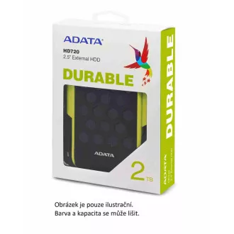 ADATA Zunanji trdi disk 1TB 2, 5" USB 3.2, DashDrive™ Durable HD720, G-senzor, črn, (guma, odporen na vodo/udare)