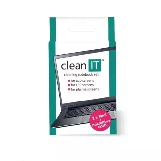 Raztopina za čiščenje zaslona CLEAN IT s krpo, 2x30ml