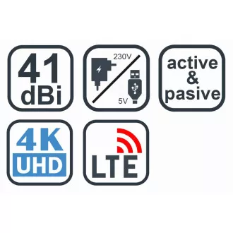 EVOLVEO Xany 2C LTE 230/5V, aktivna sobna antena FM/DAB /DVB-T/T2, filter LTE