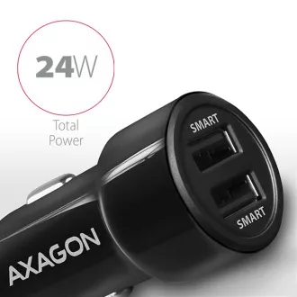 AXAGON PWC-5V5, SMART polnilec za avto, 2x vrata 5V-2,4A   2,4A, 24W