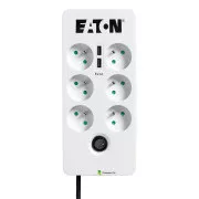 Eaton Protection Box 6 USB FR, prenapetostna zaščita, 6 vtičnic, 2x polnilec USB, 1m