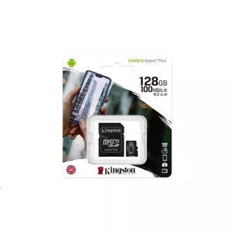 Kartica Kingston MicroSDXC 128 GB Canvas Select Plus 100R A1 C10   adapter SD