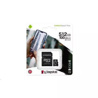 Kartica Kingston MicroSDXC 512 GB Canvas Select Plus 100R A1 C10   adapter SD