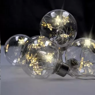 Solight komplet LED božičnih kroglic z zvezdami, velikost 8cm, 6 kosov, 30LED, časovnik, tester, 3xAA Solight komplet LED božičnih kroglic z zvezdami, velikost 8cm, 6 kosov, 30LED, časovnik, tester, 3xAA