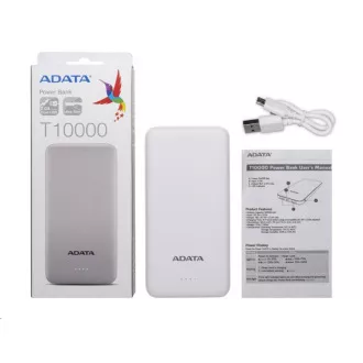 ADATA PowerBank AT10000 - zunanja baterija za mobilni telefon/tablico 10000 mAh, bela ADATA PowerBank AT10000 - zunanja baterija za mobilni telefon/tablico 10000 mAh, bela