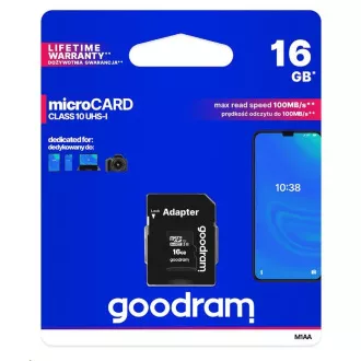 Kartica GOODRAM MicroSDHC 16 GB M1AA, UHS-I Class 10, U1   adapter