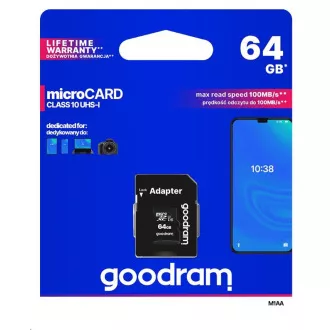 Kartica GOODRAM MicroSDXC 64GB M1AA, UHS-I Class 10, U1   adapter