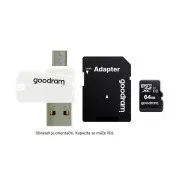 GOODRAM microSDHC kartica 16GB M1A4 Vse v enem (R:100/W:10 MB/s), UHS-I Class 10, U1   adapter   OTG bralnik kartic
