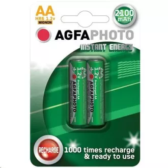 AgfaPhoto vnaprej napolnjena baterija AA, 2100 mAh, 2 kosa