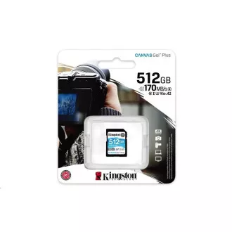 Kingston SDXC kartica 512GB Canvas Go! Plus, R:170/W:90MB/s, razred 10, UHS-I, U3, V30 Kingston SDXC kartica 512GB Canvas Go! Plus, R:170/W:90MB/s, razred 10, UHS-I, U3, V30