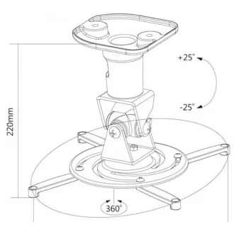 Reflecta SUPVEX 22cm stropni nosilec za podatkovni projektor