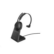 Naglavne slušalke Jabra s stojalom Evolve2 65, Link 380a MS, mono, črne