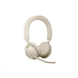Naglavne slušalke Jabra s stojalom Evolve2 65, Link 380a MS, stereo, bež Naglavne slušalke Jabra s stojalom Evolve2 65, Link 380a MS, stereo, bež