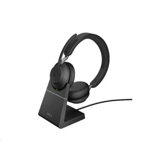 Naglavne slušalke Jabra s stojalom Evolve2 65, Link 380a MS, stereo, črne