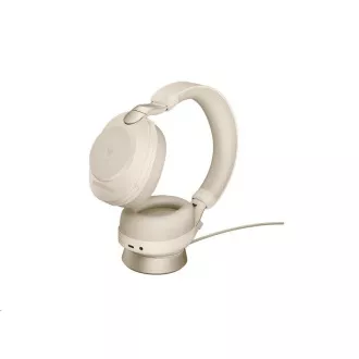 Naglavne slušalke Jabra s stojalom Evolve2 85, Link 380c MS, stereo, bež