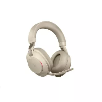 Naglavne slušalke Jabra s stojalom Evolve2 85, Link 380c MS, stereo, bež