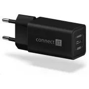 CONNECT IT Fast PD Charge Polnilni adapter 1×USB-C, 18W PD, črn