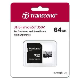 TRANSCEND MicroSDXC kartica 64GB 350V, visoka vzdržljivost