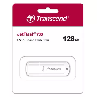 TRANSCEND Flash disk 128 GB JetFlash®730, USB 3.1 (R:80/W:25 MB/s), bel