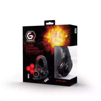 GEMBIRD slušalke z mikrofonom GHS-U-5.1-01, igralne, 5.1 surround, črno-rdeče, USB