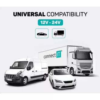 CONNECT IT InCarz QUICK CHARGE 3.0 avtomobilski polnilnik, 1x USB-A, 3 A, ogljik